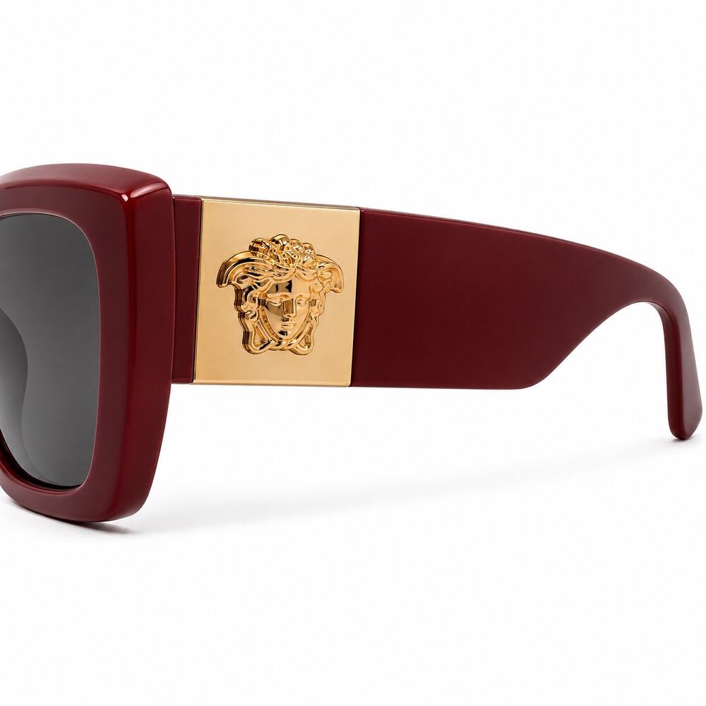 Versace Dark Ruby Medusa Oversized Sunglasses with Case & Box - Picture 3 of 5